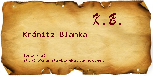 Kránitz Blanka névjegykártya